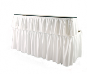 Serpentine 2-Tier Bar with Skirting – Superior Party Rentals