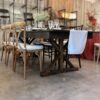 8' Dark Wood Farm Table - Image 4