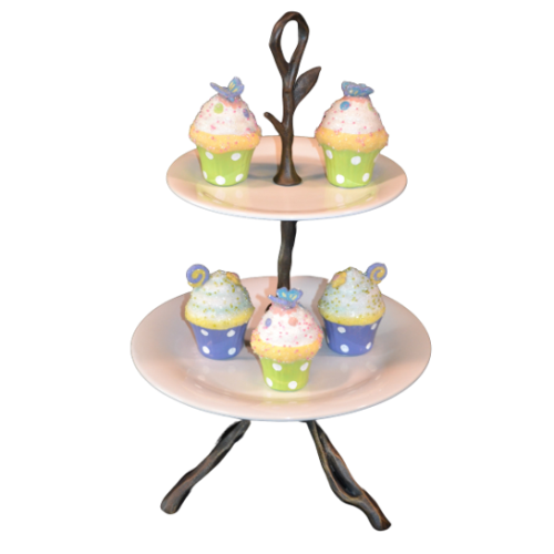 2 Tier Ceramic & Iron Display