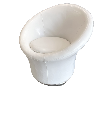 White Leather Egg Lounge Chair