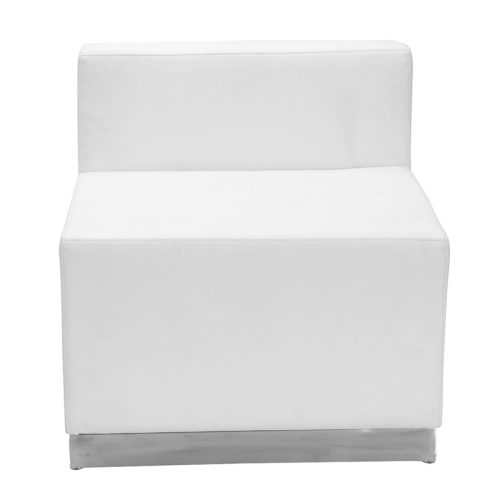 White Leather Straight Chair