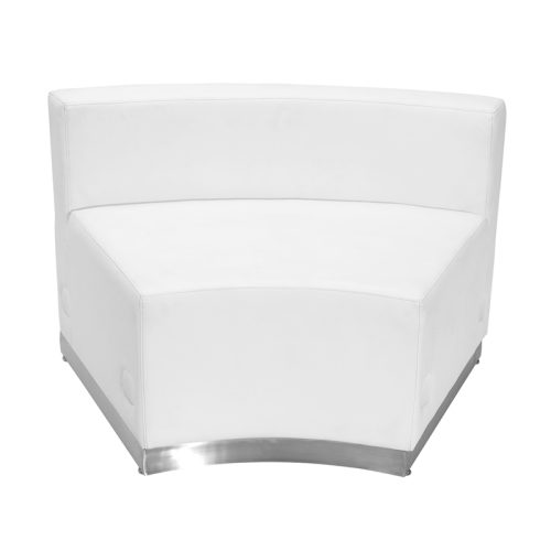 White Leather Concave Chair