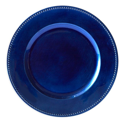 13'' Blue Beaded Charger