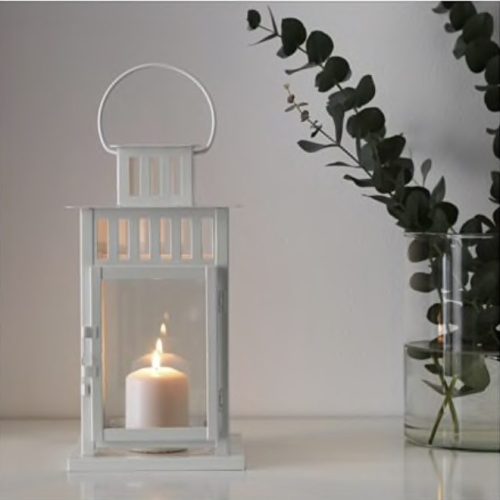 White Mini Metal Lantern