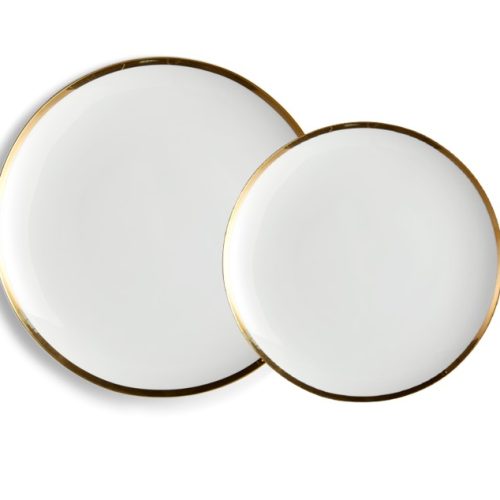 Luna White with Gold Rim