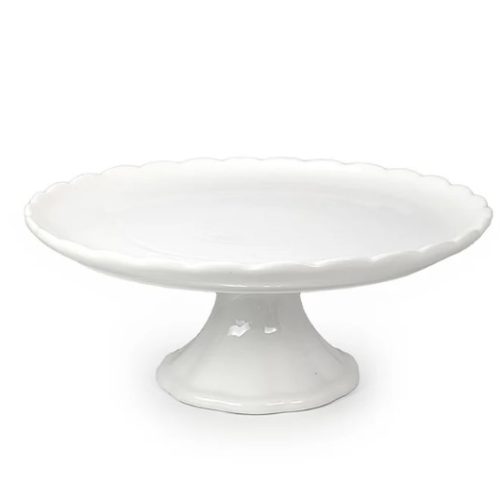 12 - Round White Ceramic Cake Stand